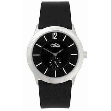 Sort seits herreur med sort læderrem, model 65248648G s